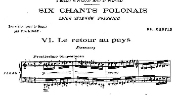 6 Chants Polonais S.480(钢琴谱) 弗兰茨·李斯特