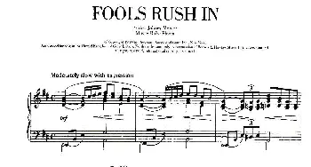 100首欧美流行歌曲钢琴独奏 FOOLS RUSHIN(钢琴谱)