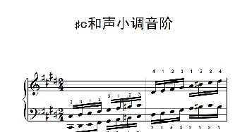 第九级16.♯c和声小调音阶(钢琴谱)