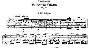 6 Pieces for Children Op.72(钢琴谱) 菲利克斯·门德尔松-巴托尔迪