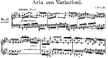 Aria con Variazioni 之17(钢琴谱) J.S.Bach