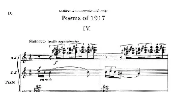 Poems of 1917 Op.41(钢琴谱) 里奥·奥恩斯坦(Leo Ornstein）