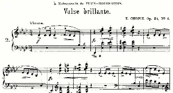 valse brillante Op.34, No.1(钢琴谱) 肖邦