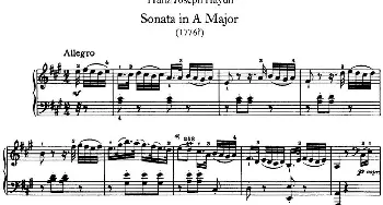 海顿 钢琴奏鸣曲 Hob XVI 30 in A major(钢琴谱) 海顿