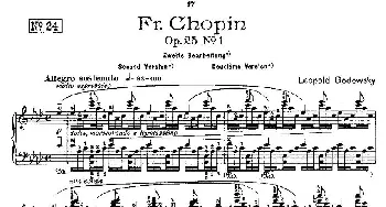 肖邦《练习曲》Fr.Chopin Op.25 No1-2(钢琴谱) Godowsky改编