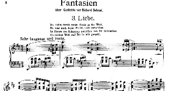 Fantasien über Gedichte von Richard Dehmel Op.9(钢琴谱) 亚历山大·封·泽姆林斯基(Alexander von Zemlinsky）