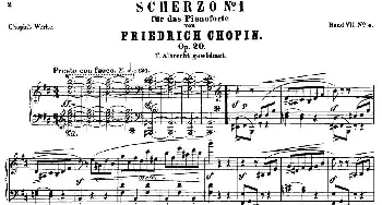 b小调钢琴谐谑曲Op.20(钢琴谱) 肖邦