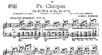 肖邦《练习曲》Fr.Chopin Op.10 No11 & Op.25 No3(钢琴谱) Godowsky改编