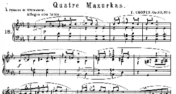 Quatre Mazurkas Op.30(钢琴谱) 肖邦-chopin