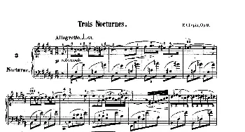 3 Nocturnes Op.9(钢琴谱) 弗雷德里克·肖邦(Frederic Chopin）