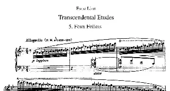 12首超级技巧练习曲 Feux Follets(钢琴谱) 李斯特