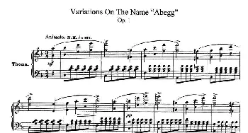 Abegg Variations Op.1(钢琴谱)