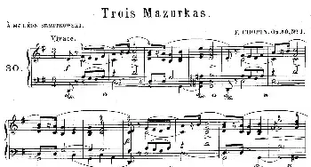 Trois Mazurkas Op.50(钢琴谱) 肖邦-chopin