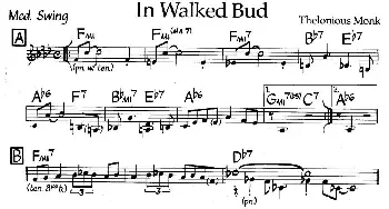 In Walked Bud(钢琴谱)