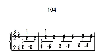两手交替或交错弹奏的练习 104(钢琴谱)