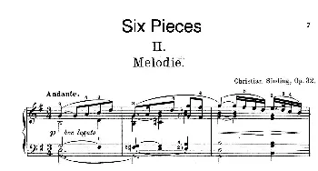 Six Pieces Op.32(钢琴谱) 克里斯蒂安·辛丁(Christian Sinding）