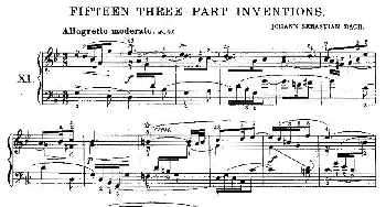 FIFTEEN THREE-PART INVETIONS之十一(钢琴谱) Bach(巴赫）