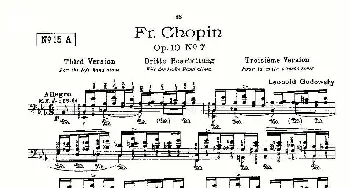 肖邦《练习曲》Fr.Chopin Op.10 No7-3(钢琴谱) Godowsky改编