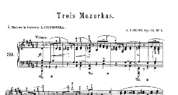 Trois Mazurkas Op·63(钢琴谱) 弗雷德里克·弗朗索瓦·肖邦