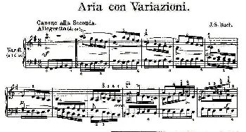 Aria con Variazioni 之六(钢琴谱) J.S.Bach