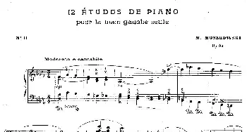12 Etudes For The Left Hand Op.92 No.11(钢琴谱) 莫里兹·莫什科夫斯基