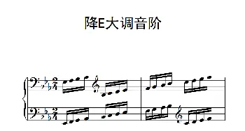 第六级 降E大调音阶(钢琴谱)