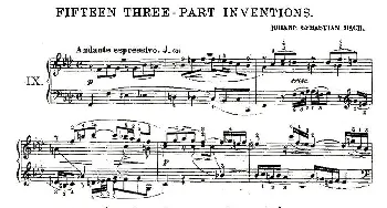 FIFTEEN THREE-PART INVETIONS之九(钢琴谱) Bach(巴赫）