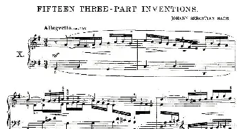 FIFTEEN THREE-PART INVETIONS之十(钢琴谱) Bach(巴赫）