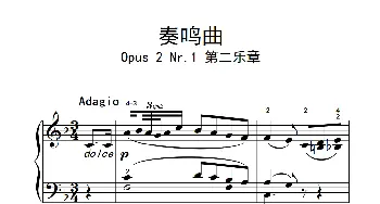 奏鸣曲 Opus 2 Nr.1 第二乐章(钢琴谱) 贝多芬
