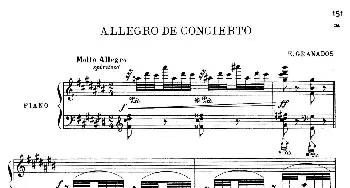 Allegro de Concierto(钢琴谱) 恩里克·格拉那多斯(Enrique Granados）