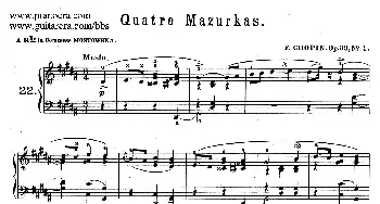 Quatre Mazurkas Op.33(钢琴谱) 肖邦-chopin