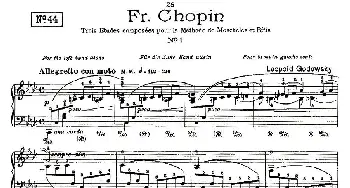 肖邦《练习曲》Fr.Chopin No 1(钢琴谱) Godowsky改编