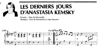 LES DERNIERS JOURS D'ANASTASIA KEMSKY(钢琴谱)