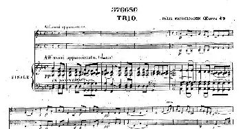 Piano Trio No.1 in d Minor Op.49(钢琴谱) [德]巴托尔迪·门德尔松