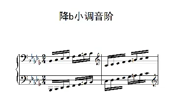 第六级 降b小调音阶(钢琴谱)