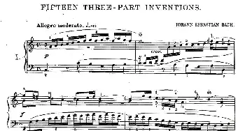 FIFTEEN THREE-PART INVETIONS之一(钢琴谱) Bach(巴赫）
