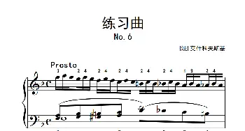 第八级3.练习曲 No.6 (钢琴谱) [波]莫什科夫斯基