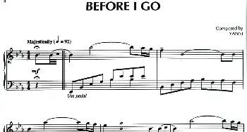 Before I Go(钢琴谱) [美]雅尼(Yanni）