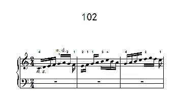 两手交替或交错弹奏的练习 102(钢琴谱)