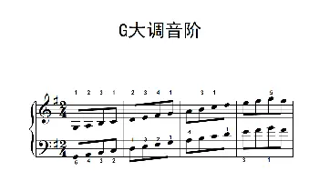 第二级 2.G大调音阶(钢琴谱)