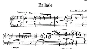 Ballade Op.46(钢琴谱) 塞谬尔·巴伯(Samuel Barber）