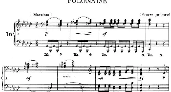 肖邦 波兰舞曲 Op.posth.P.1 No.8 降G大调(钢琴谱) 肖邦