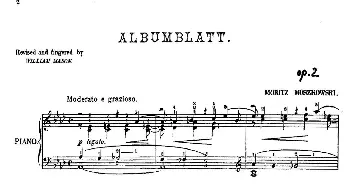 Albumblatt Op.2(钢琴谱) 莫里兹·莫什科夫斯基
