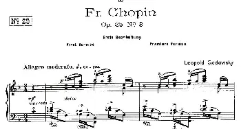 肖邦《练习曲》Fr.Chopin Op.25 No3-1(钢琴谱) Godowsky改编