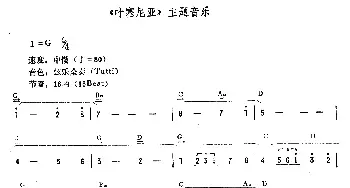 电子琴谱 |《叶塞尼亚》主题音乐