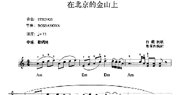 电子琴谱 | 在北京的金山上  西藏民歌 郭强辉