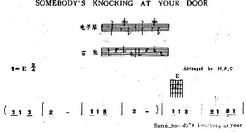 电子琴谱 | SOMEBODY′S KNOCKING AT YOUR DOOR(电子琴吉他弹唱谱）