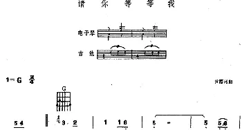 电子琴谱 | 请你等等我(电子琴吉他弹唱谱） 黄沾 黄沾