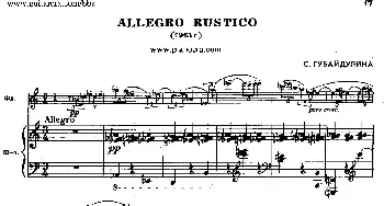 电子琴谱 | Allegro Rustico (乡村的快板)索非亚·阿斯戈托芙娜·古拜杜丽娜(Sofia Asgatovna Gubaidulina)