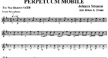 萨克斯谱 | PERPETUUM MOBILE(四重奏·次中音萨克斯分谱）